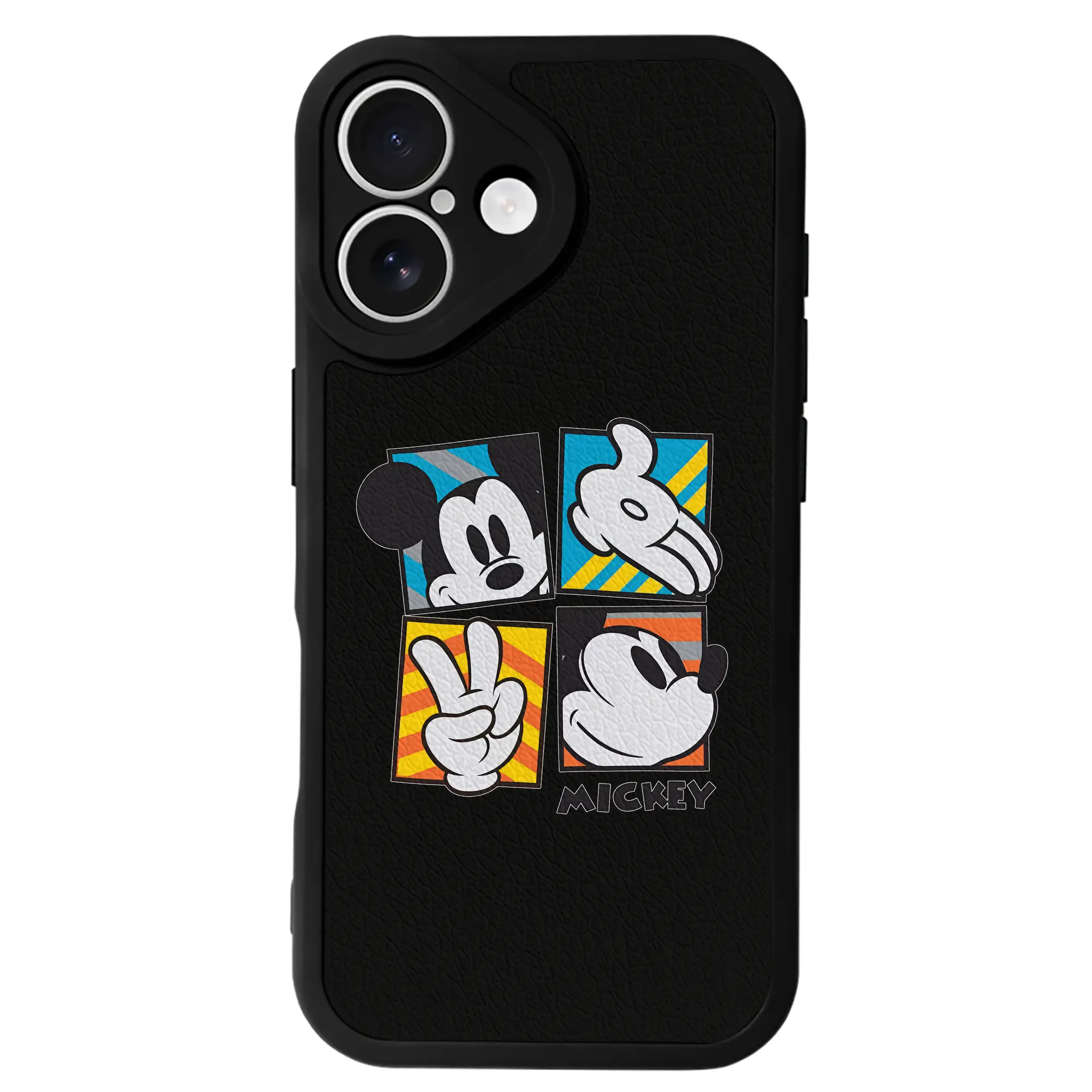 ミッキーマウス（Mickey Mouse） グッズ ミッキーマウス（Mickey Mouse） - IPhone 16シリーズ対応 ・ シリコンスマホケース ・ レザー調 ・ 高精度フィット ・ 耐衝撃 ・ ワイヤレス充電対応 ・ 精密カット